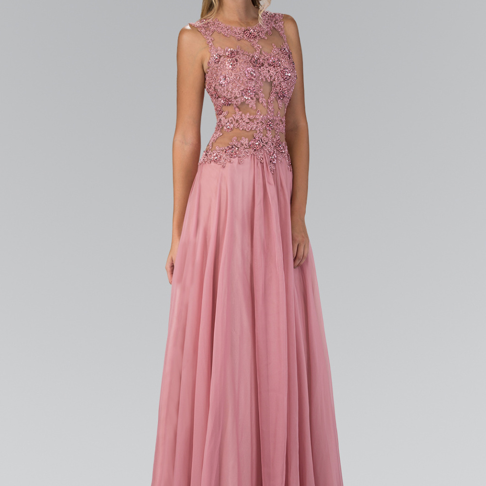 Crew Neckline Sleeveless Long Dress GLSGL2065